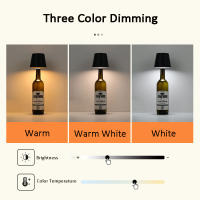 Lámpara LED Inalámbrica Para Botella Con Control Táctil 3 Colores Regulación Sin Limites Impermeable IP54 Para Barra Vino Mesa Iluminación - details 5