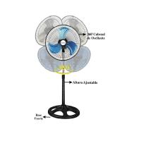 SPARK - Ventilador de Pie Industrial de Alta Velocidad de 12''. Base Pesada. 60 W con Giro de 360º. Ajuste  de 3 Velocidades. 3 Aspas. Tamaño Ajustable. Verano. Hogar. Negocio. Oficina. - details 0