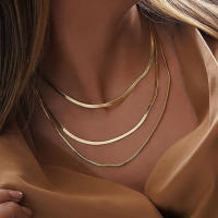 Collar De Cadena De Serpiente Para Mujer Moda Inversa En Acero Inoxidable Color Oro Estilo Clásico Collar De Hombro Joyería - details 2