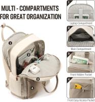 Mochila Portatil Mujer, 15.6 Pulgadas Impermeable Antirrobo, Casual Backpack Escolar para Ordenador Portátil con Carga USB para la Trabajo Viajes Universidad Colegio - details 1