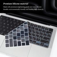 Funda Para Teclado Para MacBook Air 13.6" 15.2" A3113 A3114 A2941 A3401 A3186 A3185 A3403 Compatible Con M4 M3/M2/M1Chip pro 14.2/16 Silicona Impermeable Y Antipolvo - details 3