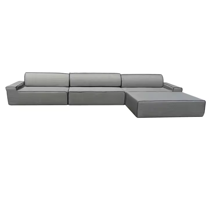 K´Foam Store -  Sofá Modular ARKO Triple Chaise Longue - 360x160cm Gris – Confort y Estilo para Tu Hogar - 1