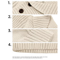 Suéter De Punto Para Hombre Invierno Cuello En V Casual Con Botones Color Sólido Ternura De Lana Suave Estilo Clásico Pullover De Ochenta Y Seis Piezas - details 3