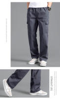 Nuevos Pantalones De Cargo Para Hombre Suelto Recto Oversize Ropa Sólida Gris Versátil Para Trabajo Negro Joggers Algodón Casual Trousers - details 8