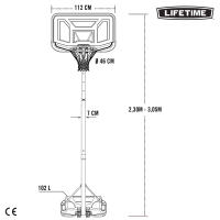 Canasta baloncesto ultrarresistente Lifetime altura regulable 230/305 cm UV100 - details 7