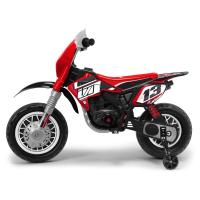 INJUSA - Moto Eléctrica Infantil de Cross Thunder Max VX | Motos a Batería para Niños de 3 a 6 Años | Batería 12V | Acelerador en Puño | Freno Eléctrico | Bandas de Goma EVA en Ruedas | Ruedas Estabilizadoras | Velocidad máx. 6 km/h | Color Rojo y Negro - details 2