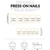 ARTAUG 24pcs Uñas Postizas De Prensa En Blanco De Tamaño Medio Cuadrado 3D Estéreo Con Alta Saturación Conjunto De Uñas Postizas Cubiertas Por Encima Para Mujeres Y Niñas Estilosas - details 20
