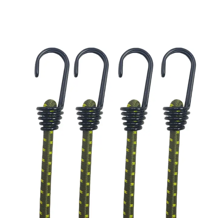 4pcs/set Cordel Elástico Engrosado Para Acampar Cuerda De Ajuste Para Sujeción De Tentación Y Empaque De Maletas 60cm Duradero - 1