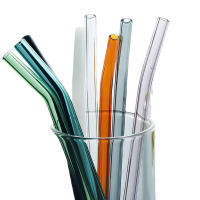 Juego De 8 Pajillas De Vidrio Reutilizable De Alta Borosilicato Para Smoothies Y Cocktails 12mm Pajilla Saludable Y Ecológica Con Cepillo Para Limpieza - details 6