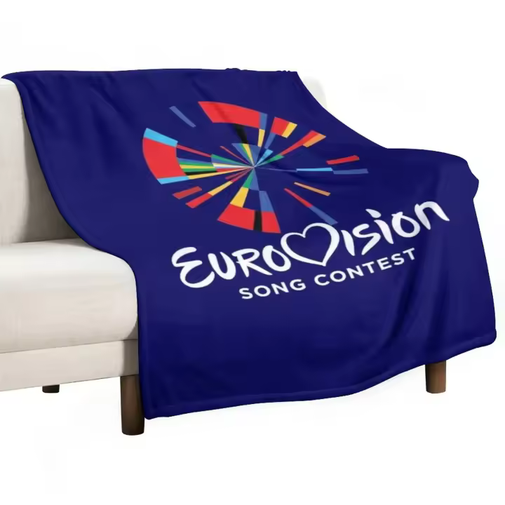 Manta De Viaje Suave Y Térmica Para Eurovision Song Contest Clásico Logo Manta De Verano Para Cama Material Poliéster Pelo De Coral Rectangular Para Adultos - 1