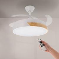 Ventilador de Techo Retráctil Blanco con Luz LED CCT 72W – 6 Velocidades, Motor DC Silencioso, Control Remoto, Estilo Moderno, Bajo Consumo-iotostark-LEDUNI - details 0