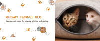 Nobleza - Túnel para Gatos de Fieltro, Cama para gatos Extraíble con Cremallera, Casa para Gatos Interior, Apta para Gatos Medianos y Grandes de Hasta 13 kg, 60×60×26cm, Gris - details 2
