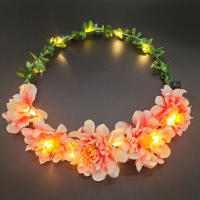 Diadema LED Para Mujeres Y Niñas Adorno De Cabeza Brillante Corona De Flores Luminosa Para Fiestas Cumpleaños Y Bodas - details 14