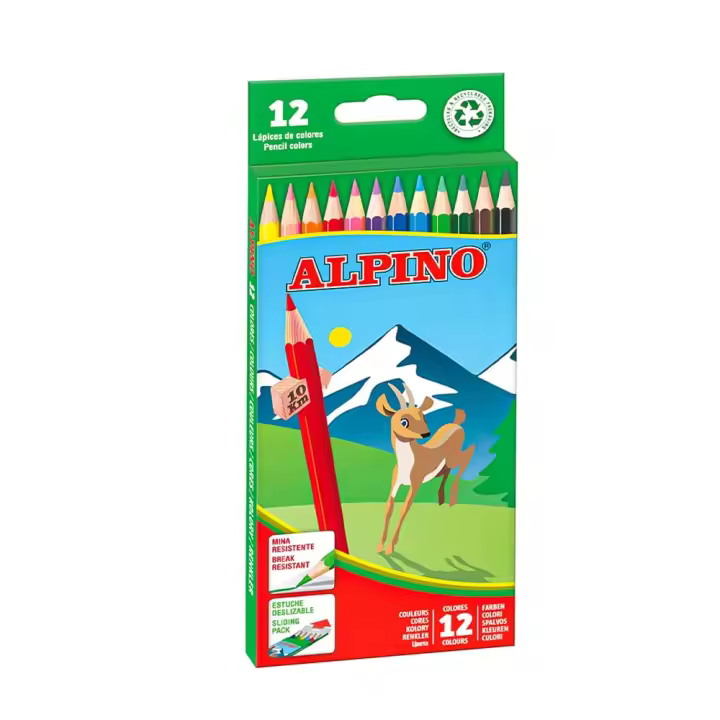 ALPINO Lapices de Colores 12/18 Unidades ,SET Lapices de Colores para Niños ,Dibuja y Colorea con Colores Vivos y Brillantes ,Material Escolar Estuche Lapices de Colores - 1