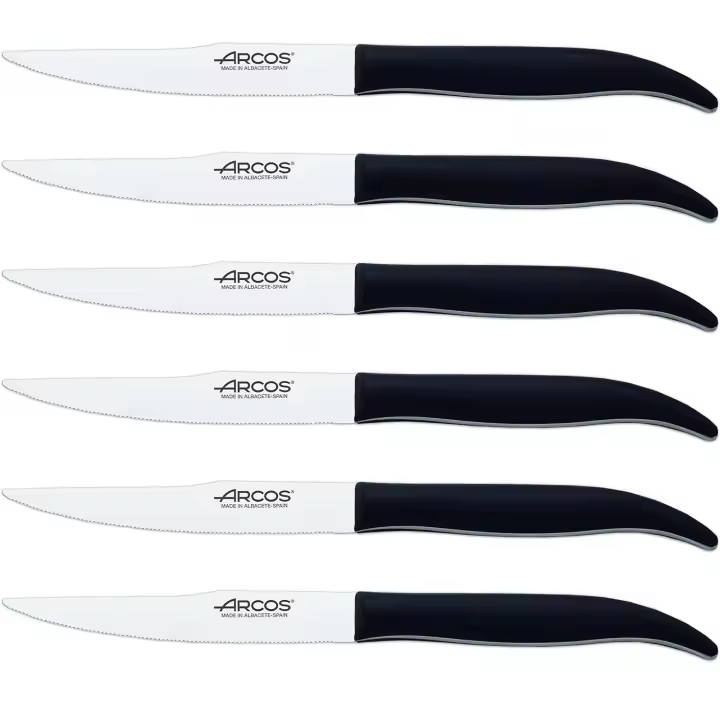 Arcos Cuchillos Carne Cuchillos Mesa Cuchillos Chuleteros Cuchillos Arcos  6 Unidades  Acero Alta calidad  Aptos Lavavajillas  Fabricados en España  Mango Ergonomico - 1