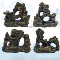 Adorno De Acuario Pequeño Montaña De Piedra Y Roca Para Tanque De Peces Decoración Arbolado Y Cueva Accesorios De Acuario Color Amarillo - details 5