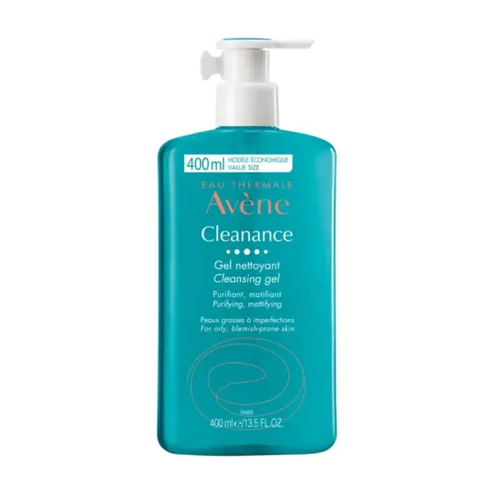 Avène Cleanance Gel Limpiador 400 Ml - Purifica, Limpia y Matifica - Para Pieles Sensibles y Grasas - Rostro y Cuerpo - Gel Suave y Purificante - 1
