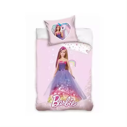Funda Nórdica de Cuna Bebé Barbie Rosa Unicornio 100% Algodón Sibiles 00442 - 1