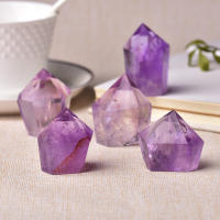 Varita De Ametista Natural 1PC Cuernos De Cuarzo Reiki Energía De Cristal Decoración De Hogar Torre De Piedra Para Decoración De Estudio Sala De Estar Y Dormitorio - details 2