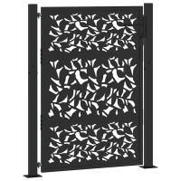vidaXL Puerta de jardín diseño de hoja de acero negra 105x130 cm - details 1