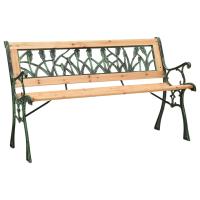 vidaXL Banco de jardín hierro fundido y madera de abeto maciza 122 cm - details 0