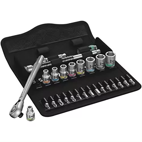 Wera Juego de Carraca Zyklop Metal 28 Piezas Métrico Llaves Hexagonales y de Ranura - 1