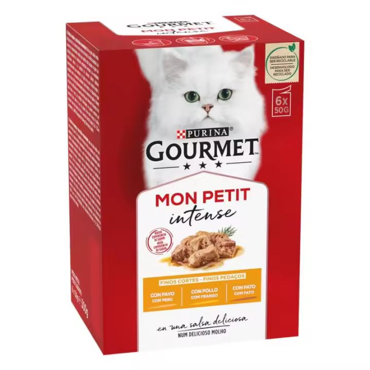 Gourmet Mon Petit Selección Aves 8 Pack - Comida húmeda para gatos (pack 48 latas) - 1