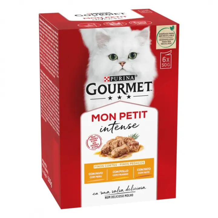 Gourmet Mon Petit Selección Aves 8 Pack - Comida húmeda para gatos (pack 48 latas) - 1