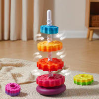 Torre De Colores Rainbow Rotada Con Música Juego De Pila De Anillos Montessori Para Educar a Niños Mayores De 3 Años - details 6