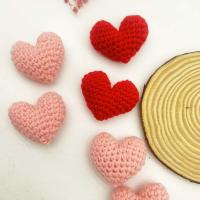 1/2pcs Accesorios De Corazón Tejido a Mano Con Algodón Decoración De Corazón De Durazno Para El Día De San Valentín Regalo - details 5