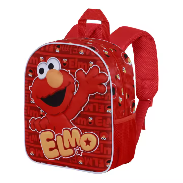 Barrio Sésamo Elmo Happy Mochila 3D Elite, Rojo - 1