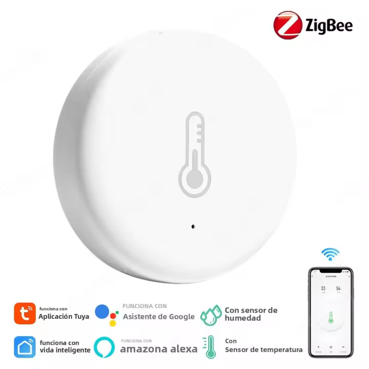 Sensor De Temperatura Y Humedad ZigBee Tuya Para El Hogar Inteligente Compatible Con Alexa Google Smart Life ZigBee2mqtt Monitor De Termostato Interior - 1