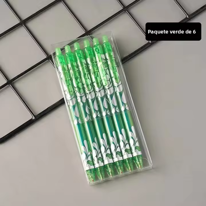 6Pcs Bolígrafo De Gel Erasable Creativo Y Colorido Kawaii Para Estudiantes Suministros De Oficina Presionable Multicolor - 1