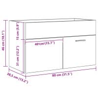 Gabinete de lavabo para baño vidaXL negro roble 80x38,5x46 cm de madera - details 7