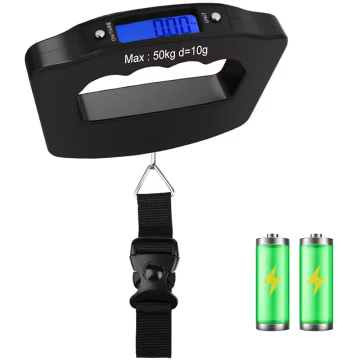 Básico de equipamiento, bascula de equipamiento de viaje con Ganchito de peso Colgante portátil digital Electrónico (50 kg) - 1