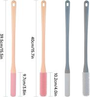 Cepillo de silicona para limpiar pies, cepillo para limpiar huecos de los dedos, cepillo para pies de ducha con mango largo, cepillo para pies con dos tamaños de cabezales de cepillo, cepillo para pies de ducha - details 0