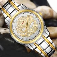 Reloj De Hombre Retro Con Dragón Chino Moda Clásica Duradera De Aleación Resistente Al Agua Display Sin Número Movimiento Cuarzo - details 3