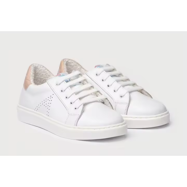Angelitos Mº910 Blanco-Rosa Deportivos Originals Napa Soft Cordones - 1