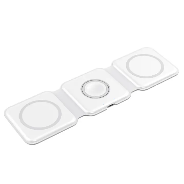 Cargador inalámbrico 3 en 1 de 15 W, estación de carga magnética rápida y plegable para iPhone 14 Pro Max/14/13/12/12 Pro/SE/11/XS, Samsung Galaxy, iWatch, AirPods Pro 2 - 1