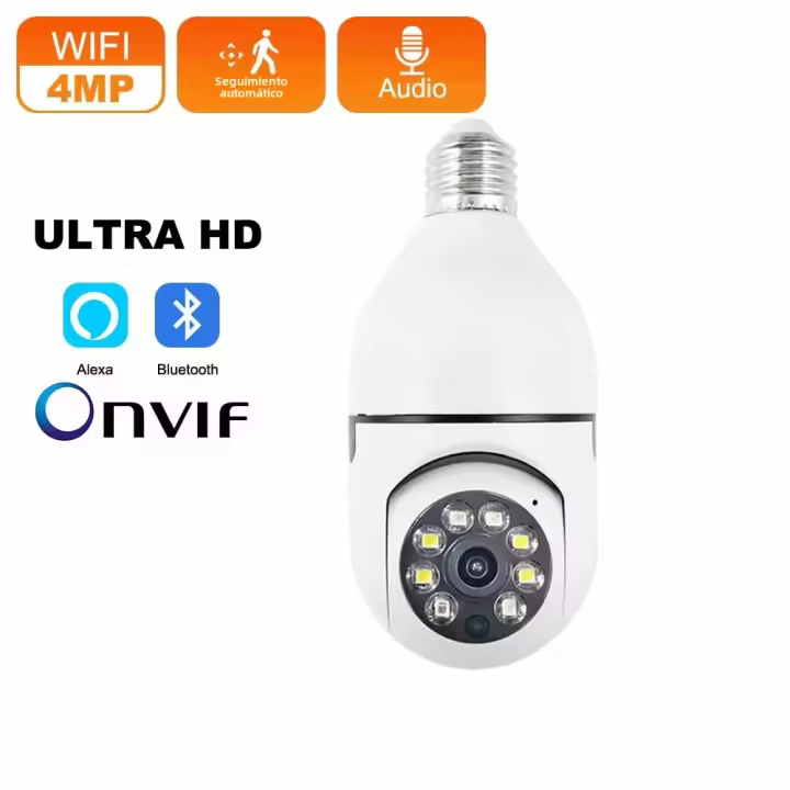 Cámara De Vigilancia Inteligente ICSEE E27 3MP Con Visión Nocturna En Color Y Zoom Digital Para El Hogar Conectada a WiFi Detecta Humanos - 1
