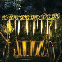 Luces De Lluvia Solar Meteórica Al Aire Libre Con 8 Tubos 192/288 LEDs Luces De Cadena Para Decoración De Jardín Árbol Y Fiesta Navideña - details 9