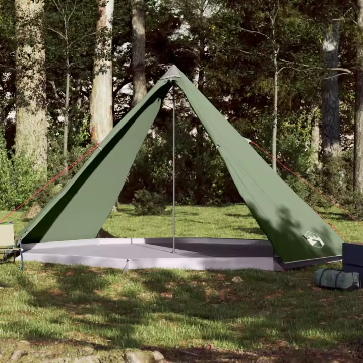 vidaXL Tienda de campaña familiar tipi 8 personas impermeable verde - 1