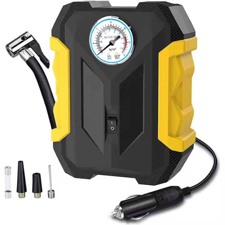 Inflador de neumáticos Digital para coche, bomba de compresor de aire portátil de 150 PSI, con lámpara LED, para bicicletas y motocicletas - 1