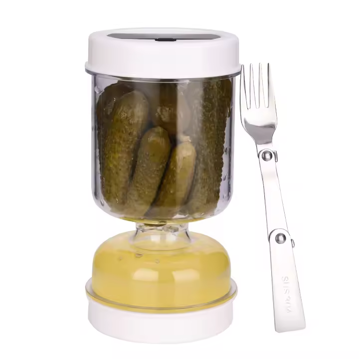 Juego De Botellas De Ensalada Con Cuchara Dispensador Seco Y Húmedo Jarrón De Sandía Para Cocina Herramienta Separadora De Jugos Estilo Japonés Material Vidrio - 1