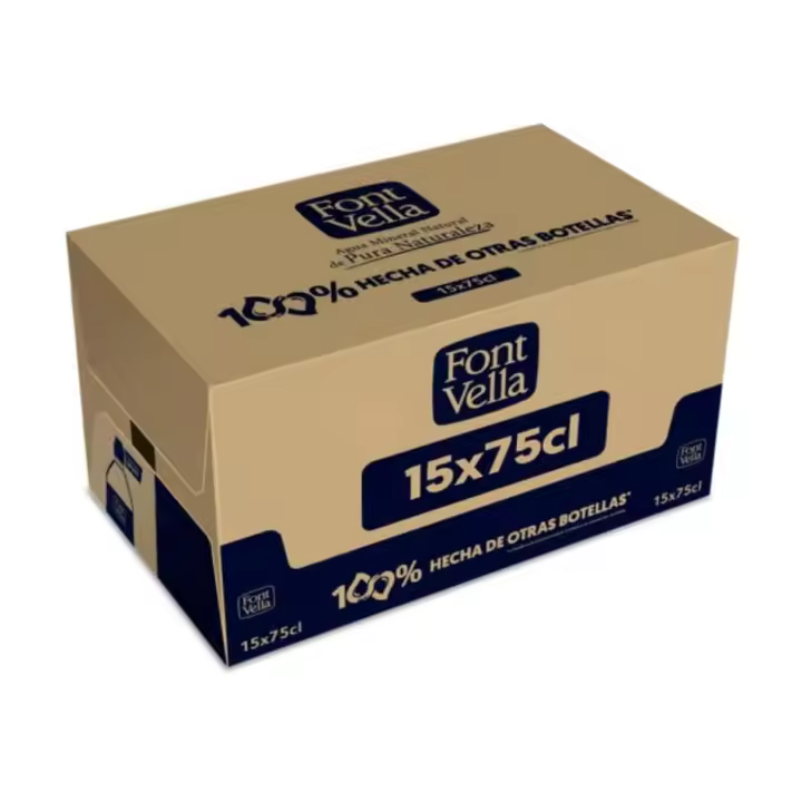 Font Vella Agua Mineral Natural con Tapón Sport 15 x 75cl - 1
