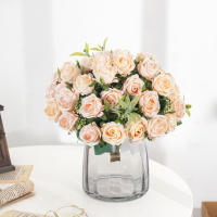 Ramo De Flores Artificiales Rosas Blancas De Seda Para Decoración De Fiesta Navidad Boda Jardín Exterior Sala De Estar Vaso Regalo Familiar - details 5