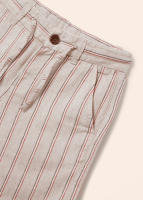 Conjunto Niño Mayoral Camisa Blanca Bermudas Beige Rayas Negro Rojo - Ideal para el Verano y Eventos Especiales - details 4