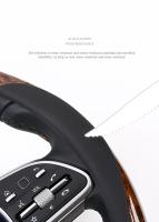 Cubierta De Volante De Cuero Microfibra Con Patrón De Madera Universal Ajuste Para 14.5-15 Pulgadas Durable Antideslizante Diseño De Venas - details 11