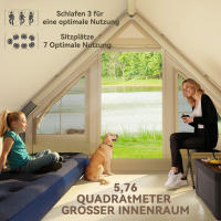 Tienda de campaña inflable para Campaña familiar para 3 personas con Ventanas, Puertos con Bolsa de almacenamiento, Bomba de Aire Oxford impermeable Y a prueba de Viento - details 3
