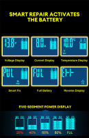 Cargador De Batería De Coche 12V 6A Inteligente Con Pulso Y Pantalla LCD Reparación De Baterías Para Coche Y Motocicleta - details 5